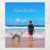 Custom Photo Wine Label Uw foto's en tekst Wijn Etiket (Enkel label)