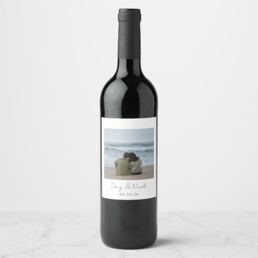 Custom Photo Wine Label Wijn Etiket (Voorkant)