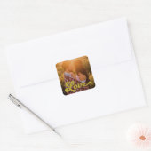 Custom Photo with Gold Love Overlay Vierkante Sticker (Envelop)