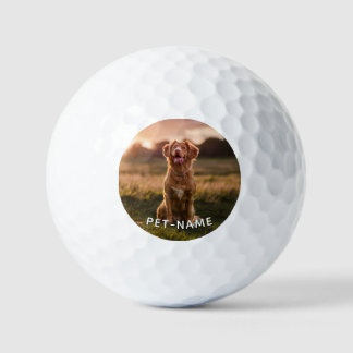 Custom Photo With Your Pet Dog Name Picture On Golfballen
