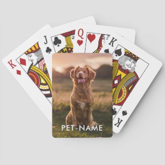 Custom Photo With Your Pet Dog Name Picture On Pokerkaarten