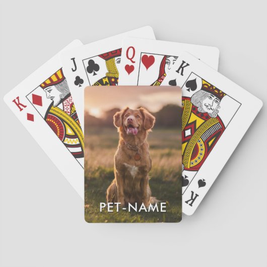 Custom Photo With Your Pet Dog Name Picture On Pokerkaarten (Achterkant)