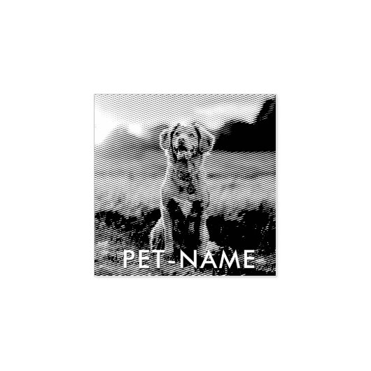 Custom Photo With Your Pet Dog Name Picture On Rubberstempel (Afrduk)