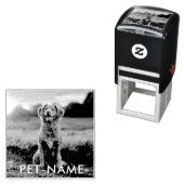 Custom Photo With Your Pet Dog Name Picture On Zelfinktende Stempel (In situ)