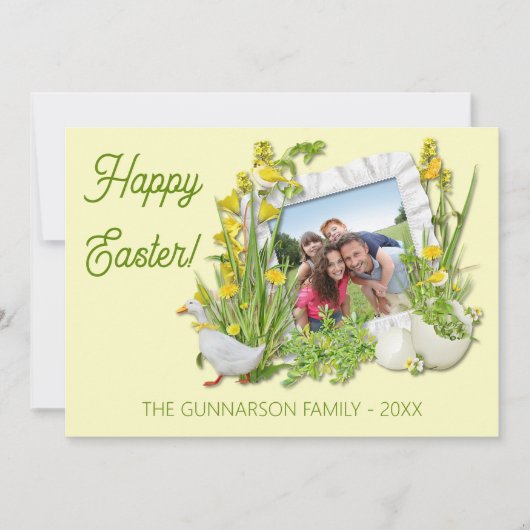 Custom Photograph Frame Happy Easter Greeting Feestdagenkaart (Voorkant)