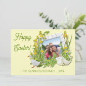 Custom Photograph Frame Happy Easter Greeting Feestdagenkaart (Staand voorkant)