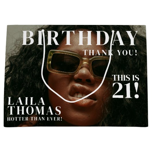 Custom Photos Birthday Party Magazine Cover Groot Cadeauzakje (Voorkant)