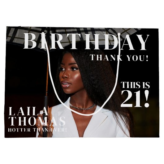 Custom Photos Birthday Party Magazine Cover Groot Cadeauzakje (Achterkant)