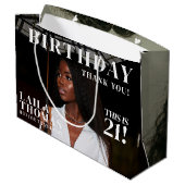 Custom Photos Birthday Party Magazine Cover Groot Cadeauzakje (Achterkant Gekanteld)