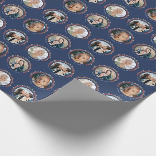 Custom Photos Christmas Wrapping Cadeaupapier (Hoek)