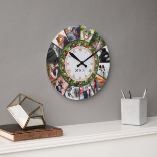 Custom Photos Collage Clock | Gift for Christmas Grote Klok