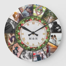 Custom Photos Collage Clock | Gift for Christmas Grote Klok