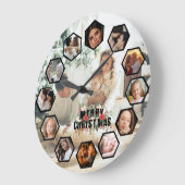 Custom Photos Collage Clock | Gift for Christmas Grote Klok (Hoek)