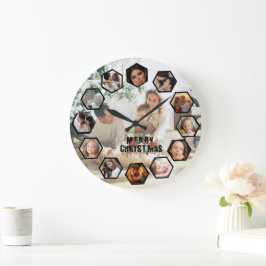 Custom Photos Collage Clock | Gift for Christmas Grote Klok