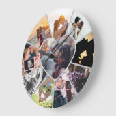 Custom Photos Collage Clock | Gift for Christmas Grote Klok (Hoek)