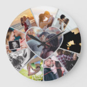 Custom Photos Collage Clock | Gift for Christmas Grote Klok (Voorkant)