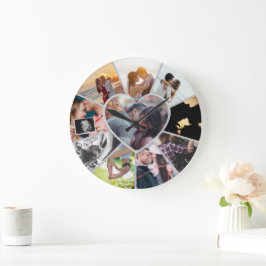 Custom Photos Collage Clock | Gift for Christmas Grote Klok
