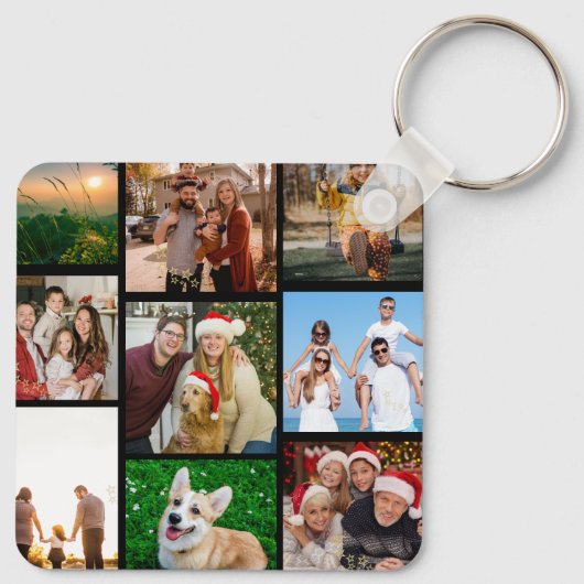 Custom Photos Keychains, Double Sided 9 Photos Sleutelhanger (Achterkant)