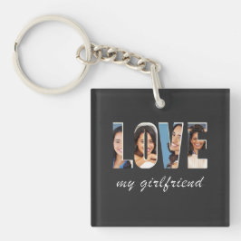 Custom Photos Love My Girlfriend Stylish Modern Sleutelhanger