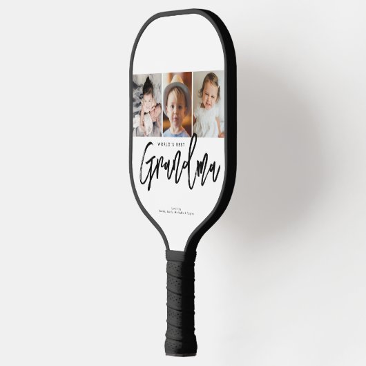Custom Photos Personalized World’s Best Grandma Pickleball Paddle (Links)