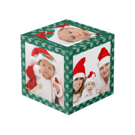 Custom Photos Santa Baby Green With Snowflakes SQ Kubus