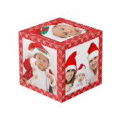 Custom Photos Santa Baby Red With Snowflakes SQ Kubus (Achter hoekig)