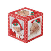 Custom Photos Santa Baby Red With Snowflakes SQ Kubus (Voorkant hoekig)