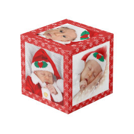 Custom Photos Santa Baby Red With Snowflakes SQ Kubus