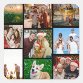 Custom Photos Stickers, Custom 9 Photos Vierkante Sticker (Voorkant)