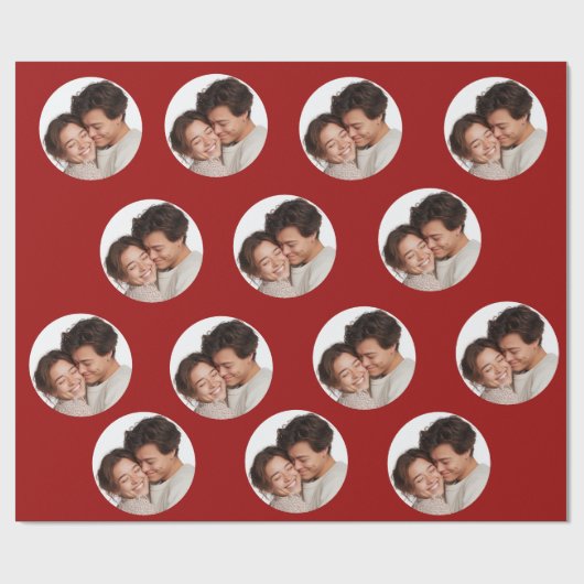 Custom Photos Valentine's Day Wrapping Paper Cadeaupapier (Vlak)