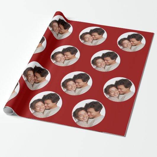 Custom Photos Valentine's Day Wrapping Paper Cadeaupapier (Uitgerold)