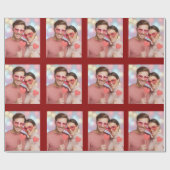 Custom Photos Valentine's Day Wrapping Paper Cadeaupapier (Vlak)