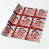 Custom Photos Valentine's Day Wrapping Paper Cadeaupapier (Uitgerold)