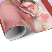 Custom Photos Valentine's Day Wrapping Paper Cadeaupapier (Rol Hoek)