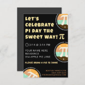 Custom Pi Day Pie Party Invitation Template Card Kaart (Voorkant / Achterkant)