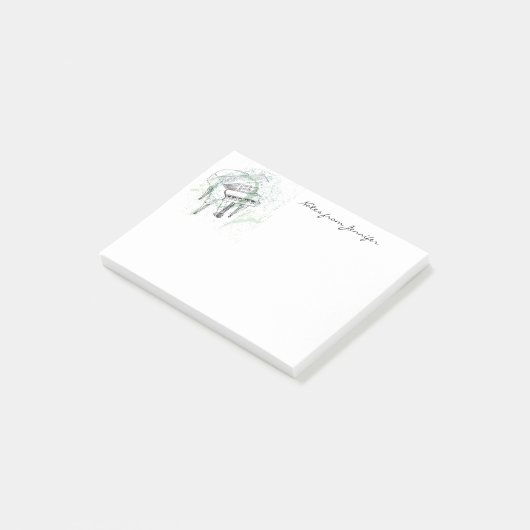 Custom Piano Illustration Art Drawing Music Lovers Post-it® Notes (Schuin)