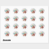 Custom Pic Name Artsy Brushstroke Birthday Any Age Ronde Sticker (Vel)