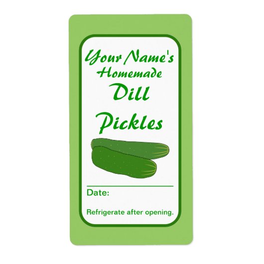 Custom Pickle Jar Labels Jouw namen toevoegen (Voorkant)