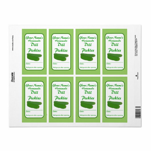 Custom Pickle Jar Labels Jouw namen toevoegen (Full Sheet)