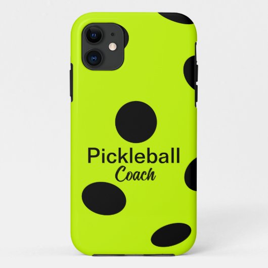 Custom Pickleball Coach Geel Case-Mate iPhone Case (Achterkant)