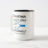 Custom Pickleball Grandma Funny Modern Typography Tweekleurige Koffiemok (Voorkant links)