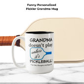 Custom Pickleball Grandma Funny Modern Typography Tweekleurige Koffiemok
