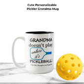 Custom Pickleball Grandma Funny Modern Typography Tweekleurige Koffiemok