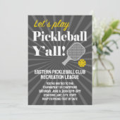 Custom Pickleball Invitations Tournament Team Club Kaart (Staand voorkant)
