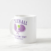 Custom Pickleball Lover's Team Club Paddle & Ball Koffiemok (Voorkant links)