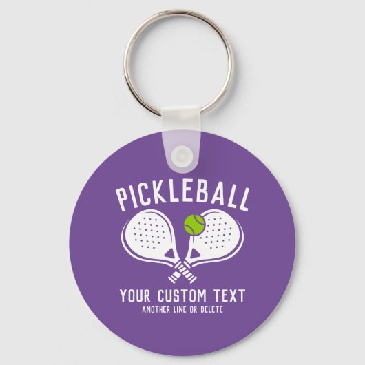 Custom Pickleball Lover's Team Club Paddle & Ball Sleutelhanger (Voorkant)