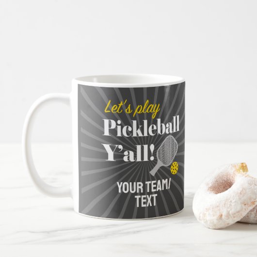 Custom Pickleball Mugs Personalized Team Club Name Koffiemok (Met donut)