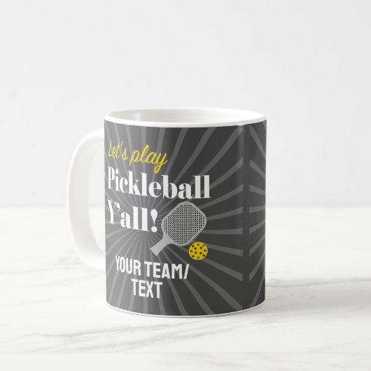 Custom Pickleball Mugs Personalized Team Club Name Koffiemok (Voorkant links)