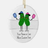 Custom Pickleball Paar Kerstmis Keramisch Ornament (Rechts)