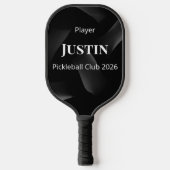 Custom Pickleball Paddle Black White Name Design (Voorkant)